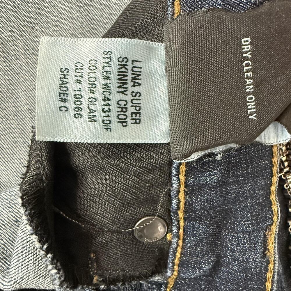 Hudson Luna Super Skinny Crop Jeans Womens 29 Blue Glam Embellished Side Stripe - Picture 9 of 14